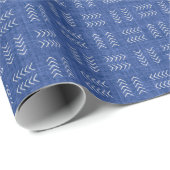Arrows on Medium Blue Linen Cadeaupapier (Rol Hoek)