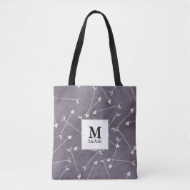Arrows Pattern Monogram Canvas tas