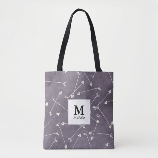 Arrows Pattern Monogram Canvas tas (Voorkant)