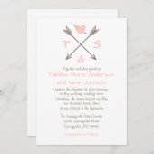 Arrows Pink Heart - Weddenschap Kaart (Voorkant / Achterkant)