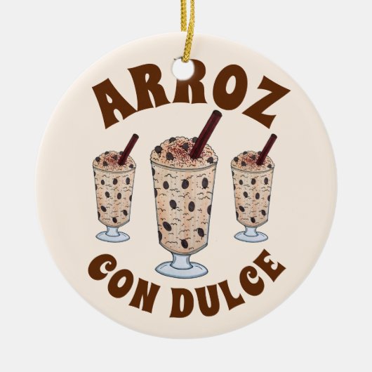 Arroz con Dulce Puerto Rican Coconut Rice Pudding Keramisch Ornament (Voorkant)