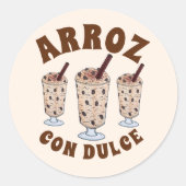 Arroz con Dulce Puerto Rican Coconut Rice Pudding Ronde Sticker (Voorkant)