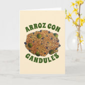 Arroz con Gandules Puerto Ricaans eten Rijst Erwte Kaart (Gele Bloem)