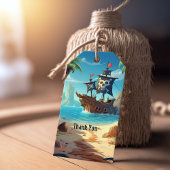 Arrr-bedankt-ye! Pirate Paradise Island Verjaardag Cadeaulabel