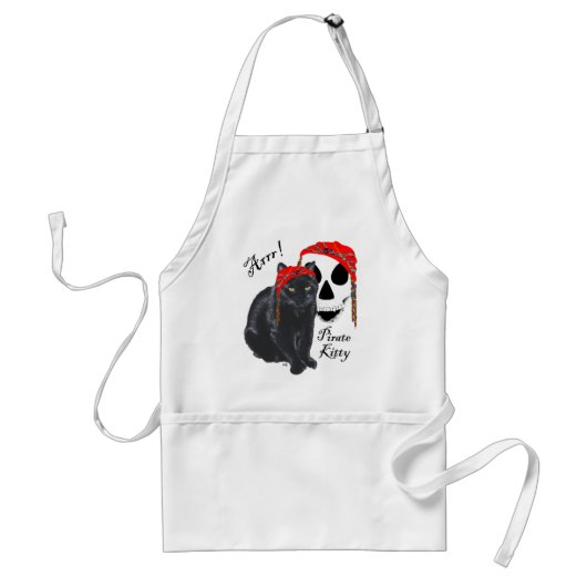 Arrr. Black Cat Pirate Kat Standaard Schort (Voorkant)