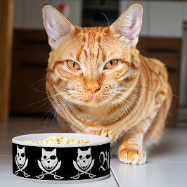 Arrr! het is de kat roger! aanpasbaar voerbakje