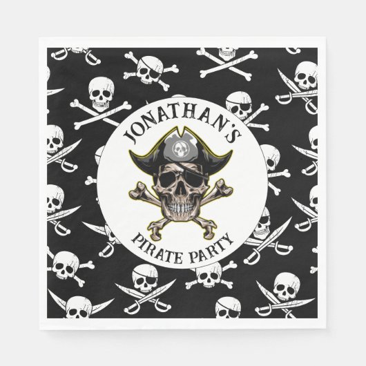 Arrr, laten we ons klaarmaken voor een piratenpart servet (Voorkant)