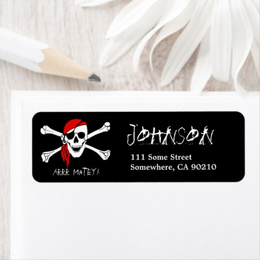 ARRR Matey Black Pirate Address Label (Insitu)