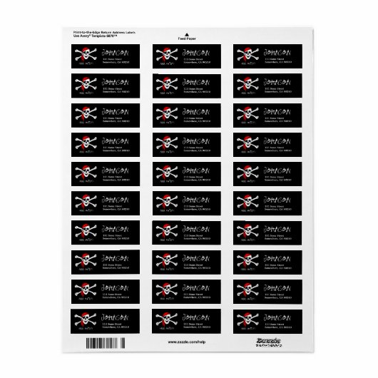 ARRR Matey Black Pirate Address Label (Full Sheet)