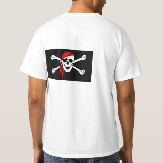 ARRR Matey Custom Pirate Mannen Tshirt Shirt Top (Achterkant)