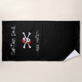 ARRR Matey Specialized Pirate Beach Towel Black Strandlaken (Voorkant)