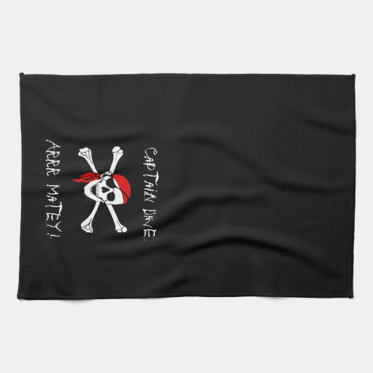 ARRR Matey Specialized Pirate Kitchen Towel Black Theedoek (Horizontaal)