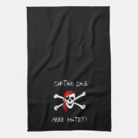 ARRR Matey Specialized Pirate Kitchen Towel Black