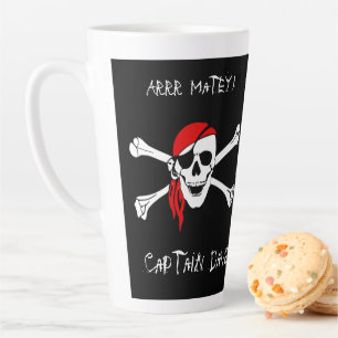 ARRR Matroos AangepastePiraat Schedel Kruisbeender Latte Mok
