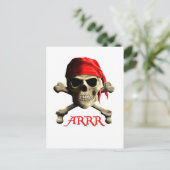 ARRR praat als een piraat Jolly Roger Briefkaart (Staand voorkant)