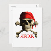 ARRR praat als een piraat Jolly Roger Briefkaart (Voorkant / Achterkant)