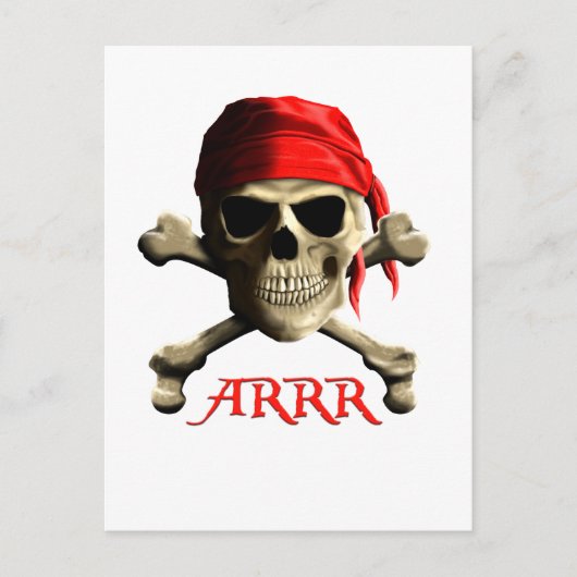 ARRR praat als een piraat Jolly Roger Briefkaart (Voorkant)