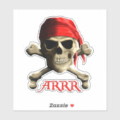 ARRR praat als een piraat Jolly Roger Sticker (Vel)