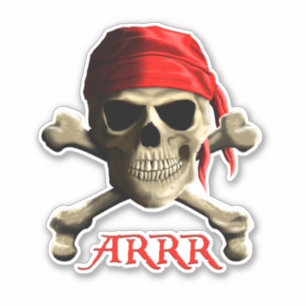 ARRR praat als een piraat Jolly Roger Sticker