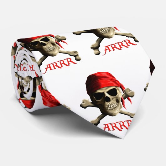 ARRR praat als een piraat Jolly Roger Stropdas (Opgerold)