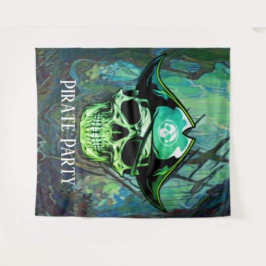 ARRRH Piratenpartij Schedel  Wandkleed (Voorkant (horizontaal))