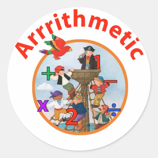Arrrithmetisch Ronde Sticker (Voorkant)
