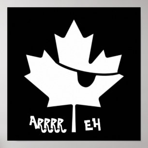 "ARRRR EH" Canadees Pirate Maple Leaf Poster