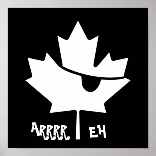 "ARRRR EH" Canadees Pirate Maple Leaf Poster (Voorkant)