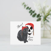 Arrrr! Zwarte Kat Piraat Kitty Briefkaart (Staand voorkant)