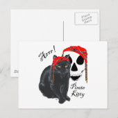 Arrrr! Zwarte Kat Piraat Kitty Briefkaart (Voorkant / Achterkant)