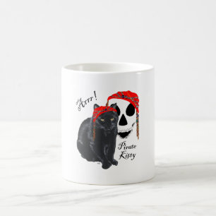 Arrrr! Zwarte Kat Piraat Kitty Koffiemok