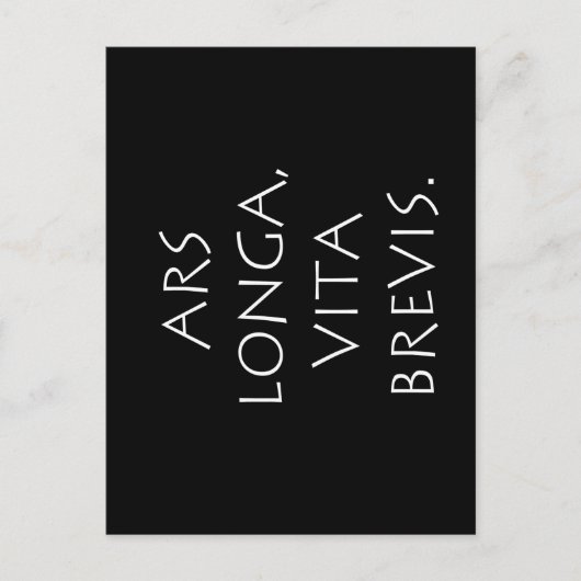 Ars Longa Vita Brevis Briefkaart (Voorkant)