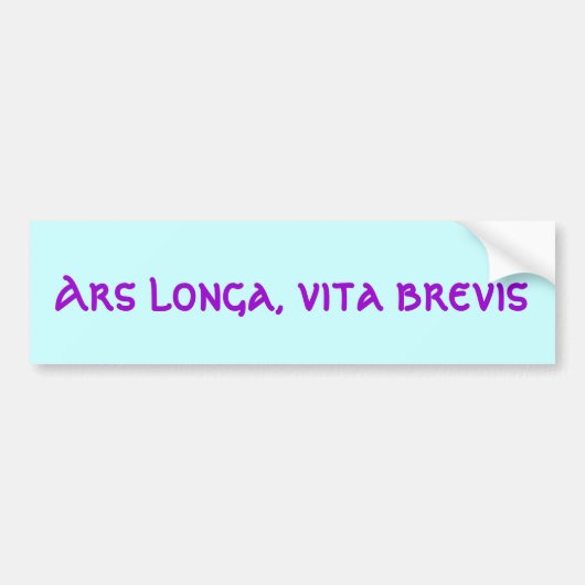 Ars longa, vita brevis bumpersticker (Voorkant)