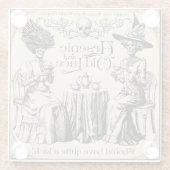 Arseen en oud kant glazen onderzetter (Achterkant)