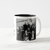 Arseen en oud kant tweekleurige koffiemok (Voorkant rechts)