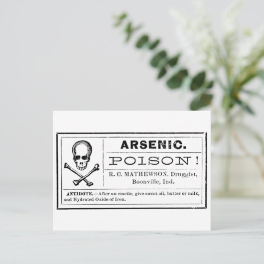 arseengifteetiket briefkaart (Staand voorkant)