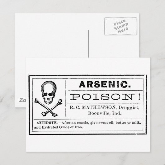  arseengifteetiket briefkaart (Voorkant / Achterkant)