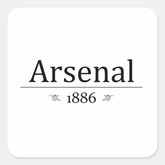 Arsenaal 1886 vierkante sticker (Voorkant)