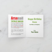 ArseNail (Arsenal) Grappige Voetbal Cartoonkaart Kaart (Binnen)