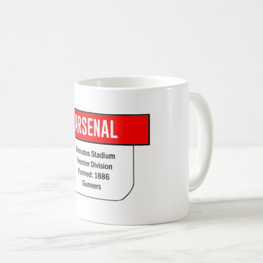 Arsenal Retro Team Tab Mok (Voorkant rechts)