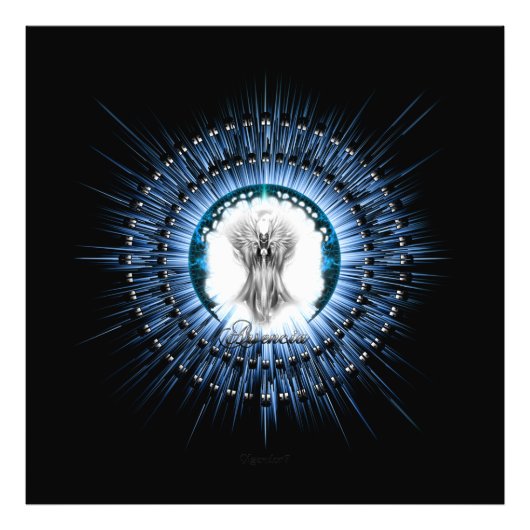 Arsencia Etheral Silver Light Fractal Art Foto Afdruk (Voorkant)