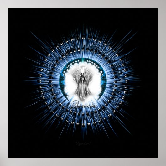 Arsencia Etheral Silver Light Fractal Art Poster (Voorkant)