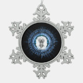 Arsencia Etheral Silver Light Fractal Art Tin Sneeuwvlok Ornament (Voorkant)