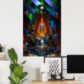 Arsencia Golden Goddess Razor Cut Archiefposter Poster (Thuiskantoor)