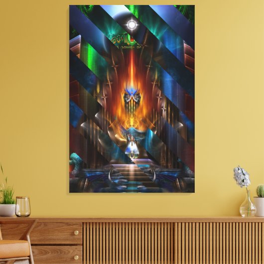 Arsencia Golden Goddess Razor Cut Canvas Print (Insitu (Woonkamer))