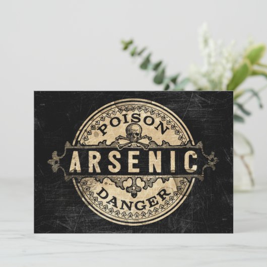 Arsenic Poison Label  Style Uitnodiging (Staand voorkant)
