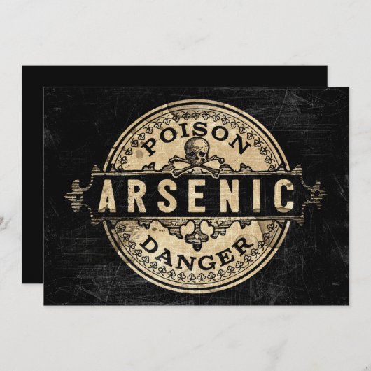 Arsenic Poison Label  Style Uitnodiging (Voorkant / Achterkant)