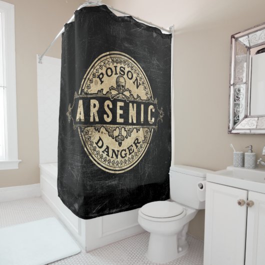 Arsenic  Style Poison Label Douchegordijn (In situ)