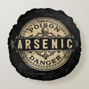 Arsenic  Style Poison Label Rond Kussen