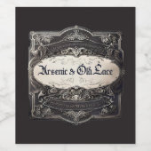 Arsenicum en oude kant Victoriaans Wijn Etiket (Enkel label)